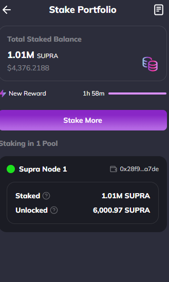 Supra Staking